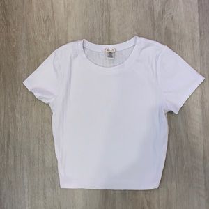 Cute Ribbed White Shirt